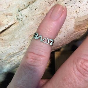 Sterling Silver Love Toe Ring Midi Ring